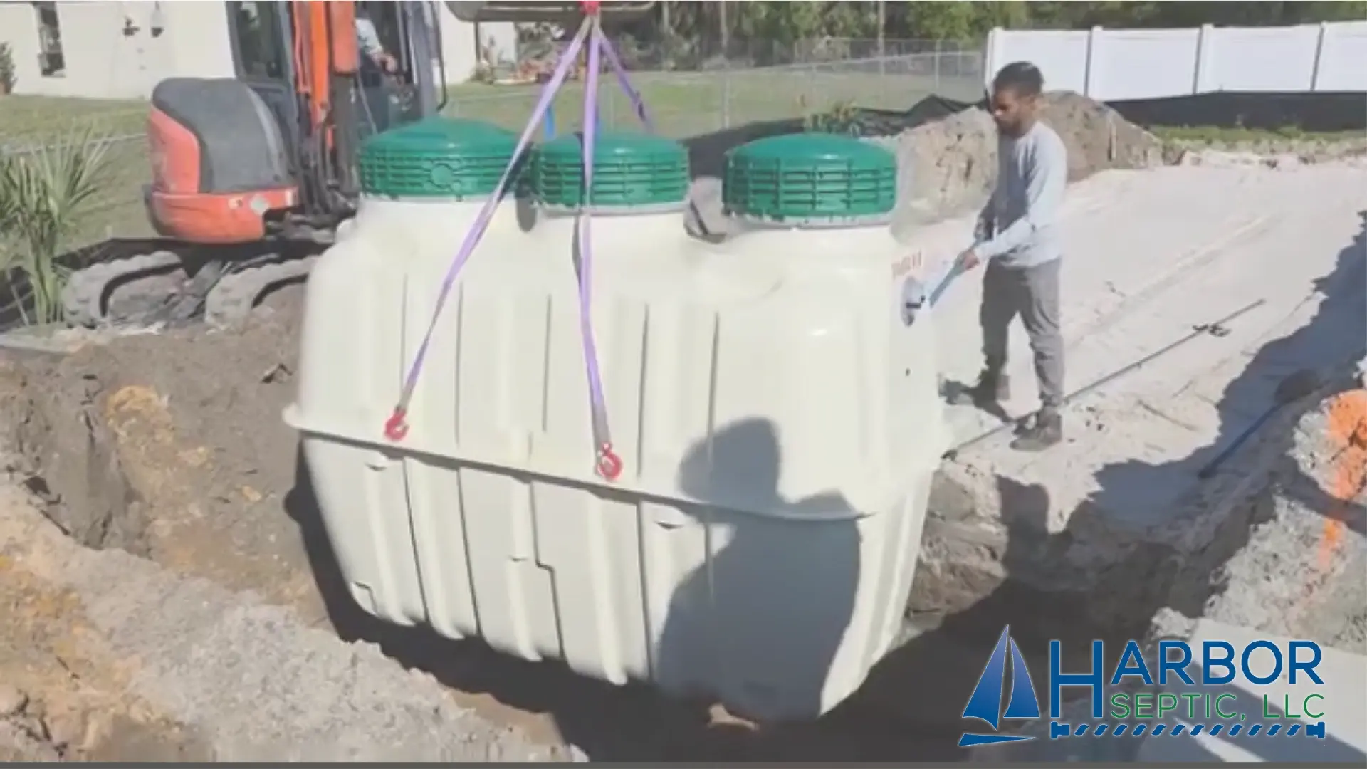 Picture of a new septic tank being installed